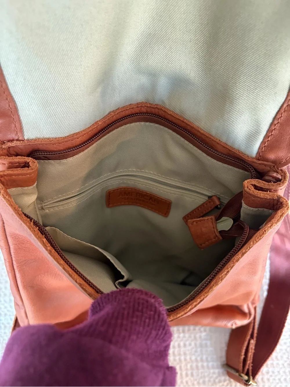 American Leather Co. Cognac Leather Backpack